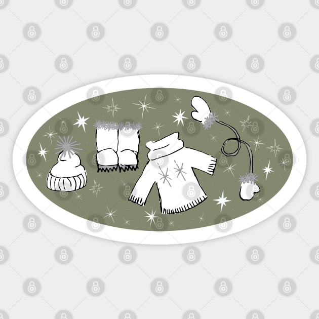 Winter weather snow lover cartoon illustration Sticker by Angel Dawn Design